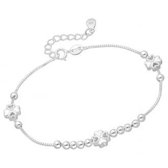 Srebrna bransoletka czterolistna koniczyna - zdjęcie główne