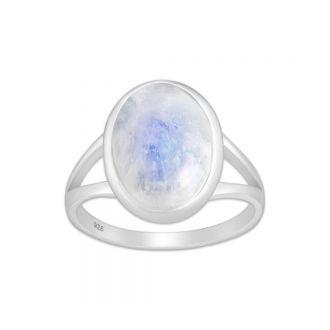 Srebrny pierścionek z Kamieniem Księżycowym - Europa 17, US 8 - zdjęcie główne