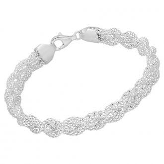 Srebrna bransoletka srebrna plecionka - zdjęcie główne