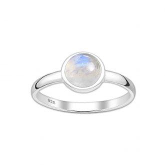 Srebrny pierścionek z Kamieniem Księżycowym - Europa 19, US 9 - zdjęcie główne