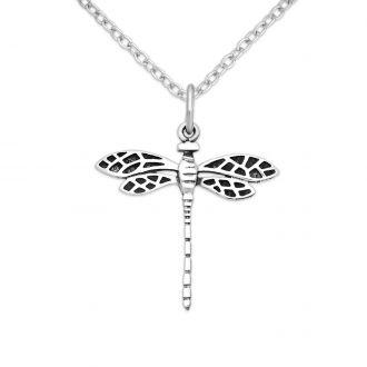 Oksydowany srebrny wisiorek Ważka - zdjęcie główne