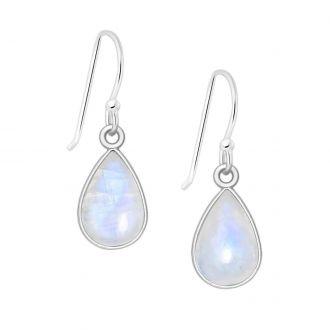 Srebrne kolczyki z kamieniem księżycowym - zdjęcie główne