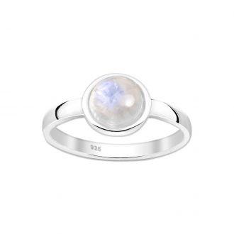 Srebrny pierścionek z Kamieniem Księżycowym - Europa 11, US 6 - zdjęcie główne