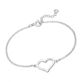 Bransoletka srebrna z sercem - zdjęcie główne