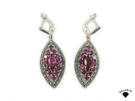 Kolczyki Markazyty Cyrkonie Srebro - zdjęcie główne