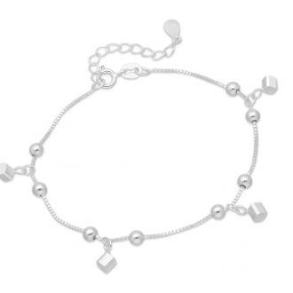 Srebrna bransoletka z wisiorkami - zdjęcie główne