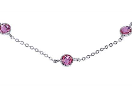 Bransoletka srebrna z kryształami Swarovski elements Rose - zdjęcie główne