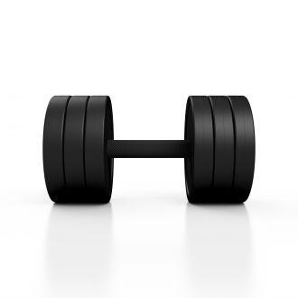 Hantla stalowa gumowana 22,5 kg czarny mat - Marbo Sport - zdjęcie główne