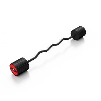 Sztanga gumowana łamana 50 kg czerwony połysk - Marbo Sport - zdjęcie główne