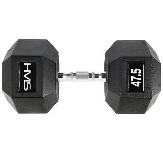 Hantla stalowa gumowana Hex Pro 47,5 kg - HMS - zdjęcie główne