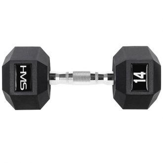 Hantla stalowa gumowana Hex Pro 14 kg - HMS - zdjęcie główne