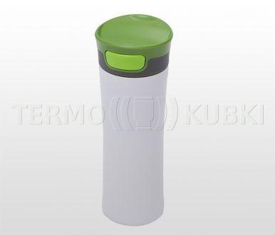 Kubek termiczny 430 ml TRAWIS (biały/zielony) - zdjęcie główne