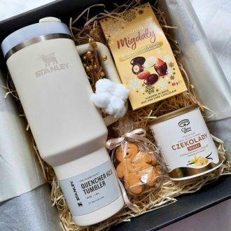 Zestaw prezentowy z kubkiem Stanley Quencher H2.0 Creme (beżowy) - zdjęcie główne