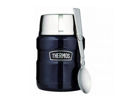 Termos na posiłek THERMOS KING 470 ml ze składaną łyżką (granatowy) - zdjęcie główne