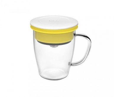 Kubek z zaparzaczem do kawy 350 ml PAO Duo Dripper (biało-żółty) - zdjęcie główne