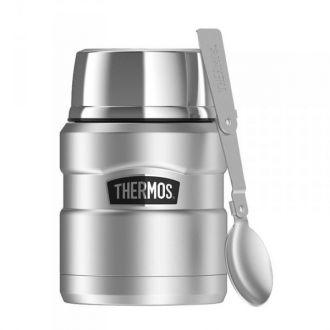 Termos na posiłek THERMOS KING 470 ml ze składaną łyżką (stalowy) - zdjęcie główne