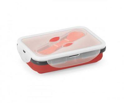 Lunchbox z łyżko-widelcem hermetyczny SLICK 640 ml (czerwony) - zdjęcie główne