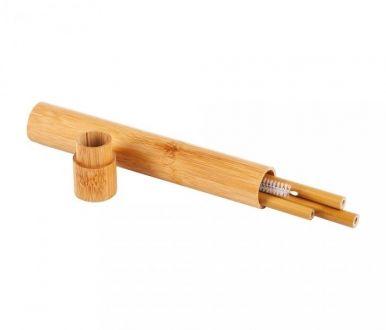 Słomki z bambusa 3 szt w tubie AMBEO (brązowy) - zdjęcie główne