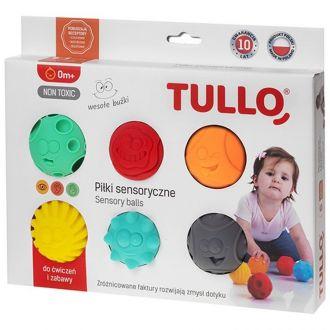TULLO Sensoryczne Piłeczki wesołe buźki 6 szt kolorowe - zdjęcie główne