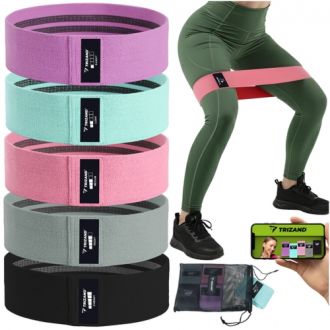 Zestaw gum do ćwiczeń- 5szt. Trizand taśmy oporowe band fitness TRIZAND - zdjęcie główne