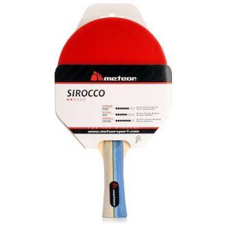 Rakietka do tenisa stołowego Meteor SIROCCO ** czerwono-czarna drewniana - zdjęcie główne