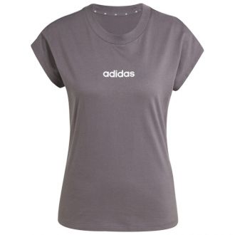 Koszulka damska adidas Essentials Linear Cotton ciemnoszara JC8236 - zdjęcie główne