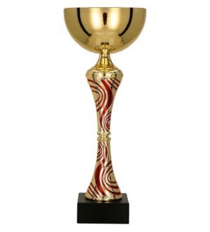 Puchar metalowy złoto-czerwony H-32cm, R-120mm 8364D - zdjęcie główne