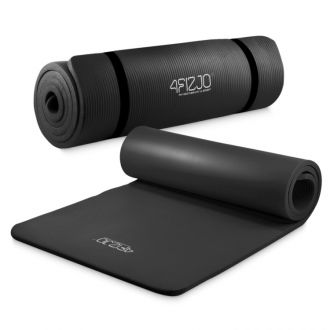 Mata fitness, do ćwiczeń, jogi NBR 1cm czarna - zdjęcie główne