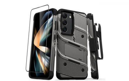 ZIZO BOLT Series - Pancerne etui Samsung Galaxy S23 ze szkłem 9H na ekran + uchwyt z podstawką (szary) - zdjęcie główne
