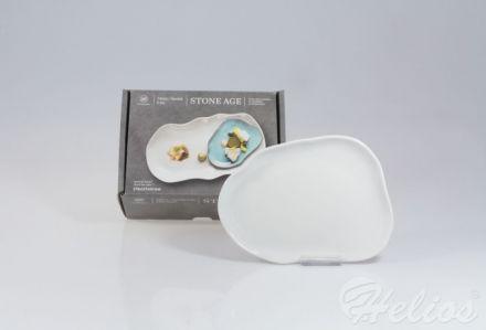Zestaw spodków 17 cm / 6 szt. - STONE AGE / Biały - zdjęcie główne