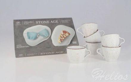 Zestaw filiżanek 100 ml / 6 szt. - STONE AGE / Beżowy - zdjęcie główne