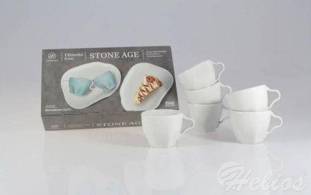 Zestaw filiżanek 100 ml / 6 szt. - STONE AGE / Biały - zdjęcie główne