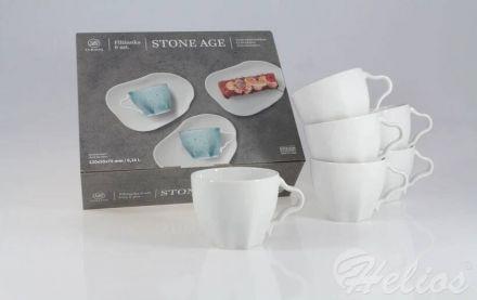 Zestaw filiżanek 250 ml / 6 szt. - STONE AGE / Biały - zdjęcie główne