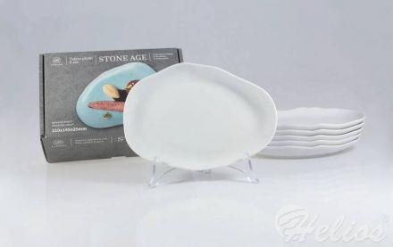 Zestaw talerzy płytkich 21 cm / 6 szt. - STONE AGE / Biały - zdjęcie główne