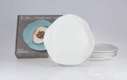 Zestaw talerzy płytkich 25 cm / 6 szt. - STONE AGE / Biały - zdjęcie główne