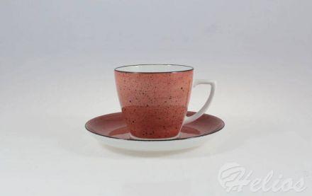 Filiżanka 350 ml ze spodkiem - 6630W Beata, Dorota (ceglasty/czarny) - zdjęcie główne