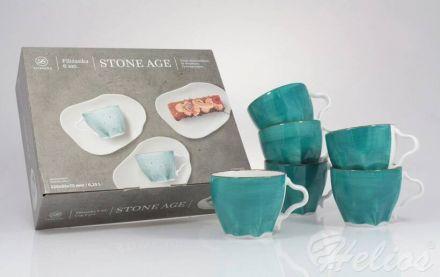 Zestaw filiżanek 250 ml / 6 szt. - STONE AGE / Morski - zdjęcie główne
