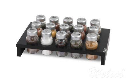 Stojak z przyprawami / 15 szt. - CZARNY ze srebrną nakrętką (3068301063) - zdjęcie główne