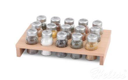 Stojak z przyprawami / 15 szt. - NATURALNY ze srebrną nakrętką (3068301094) - zdjęcie główne