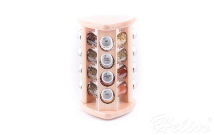 Stojak obrotowy z przyprawami TS/12 szt. - NATURALNY ze srebrnymi nakręt.(1832922902) - zdjęcie główne