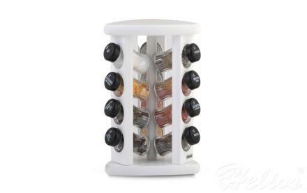 Stojak obrotowy z przyprawami TS / 12 szt. - BIAŁY z czarymi nakrętkami (3068301254) - zdjęcie główne