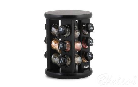Stojak obrotowy z przyprawami S/12 szt. - CZARNY z czarnymi nakrętkami (3068301285) - zdjęcie główne
