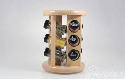 Stojak obrotowy z przyprawami S/12 szt. - NATUTALNY z czarnymi nakrętkami (3068301407) - zdjęcie główne