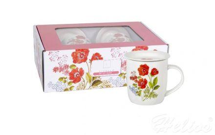 Zestaw 2 szt. kubków ze spodkiem i łyżeczką / CR13-83 - zdjęcie główne