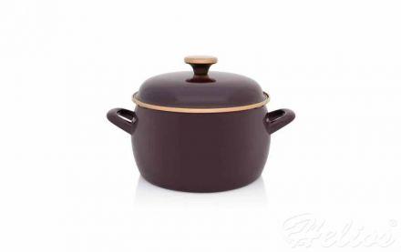 Garnek emaliowany z pokrywką 4,2 l - Bordeaux / bordowy - zdjęcie główne