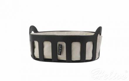 Kosz na pieczywo z bawełnianym wkładem 24 cm - Czarny (29873) - zdjęcie główne