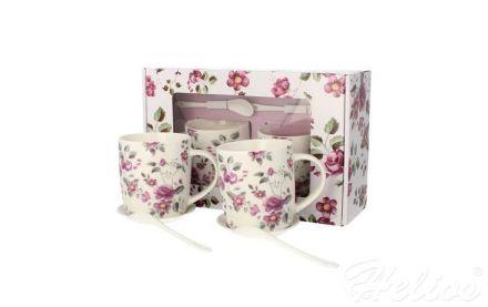 Zestaw 2 szt. kubków ze spodkiem i łyżeczką / CR13-13 - zdjęcie główne