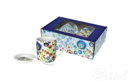 Zestaw 2 szt. kubków ze spodkiem i łyżeczką / CR13-F1 - zdjęcie główne