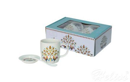 Zestaw 2 szt. kubków ze spodkiem i łyżeczką / CR13-F2 - zdjęcie główne