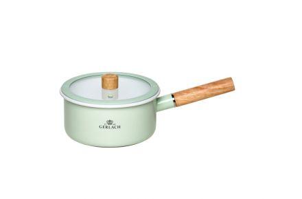 Rondel 18 cm - NATUR Enamel / pastelowo zielony - zdjęcie główne